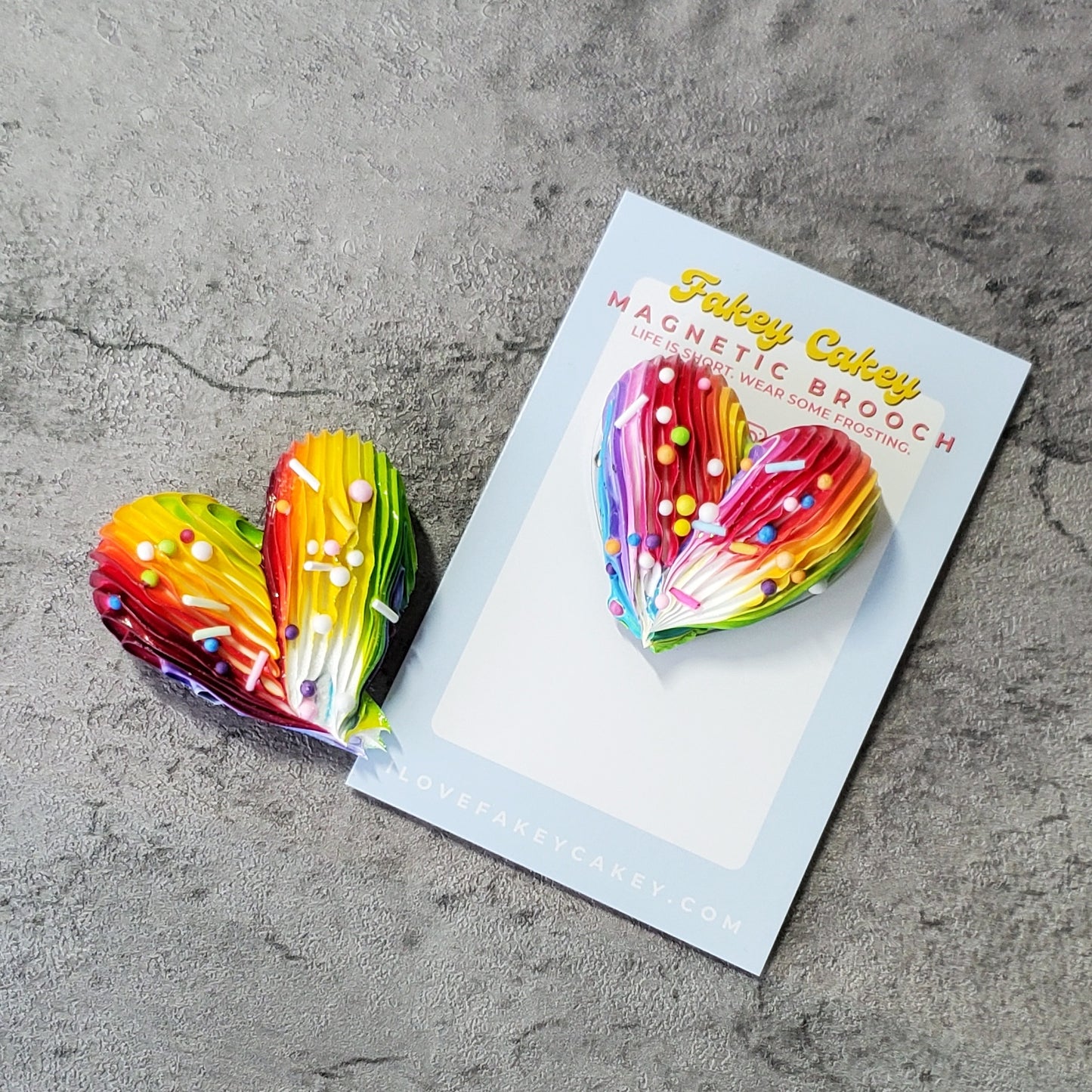 Buttercream Heart Sculpture Magnetic Rainbow