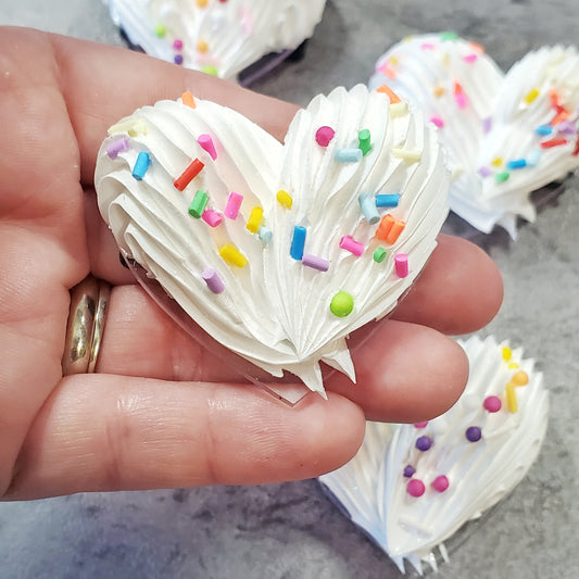 Buttercream Heart Sculpture Magnetic Brooch Birthday