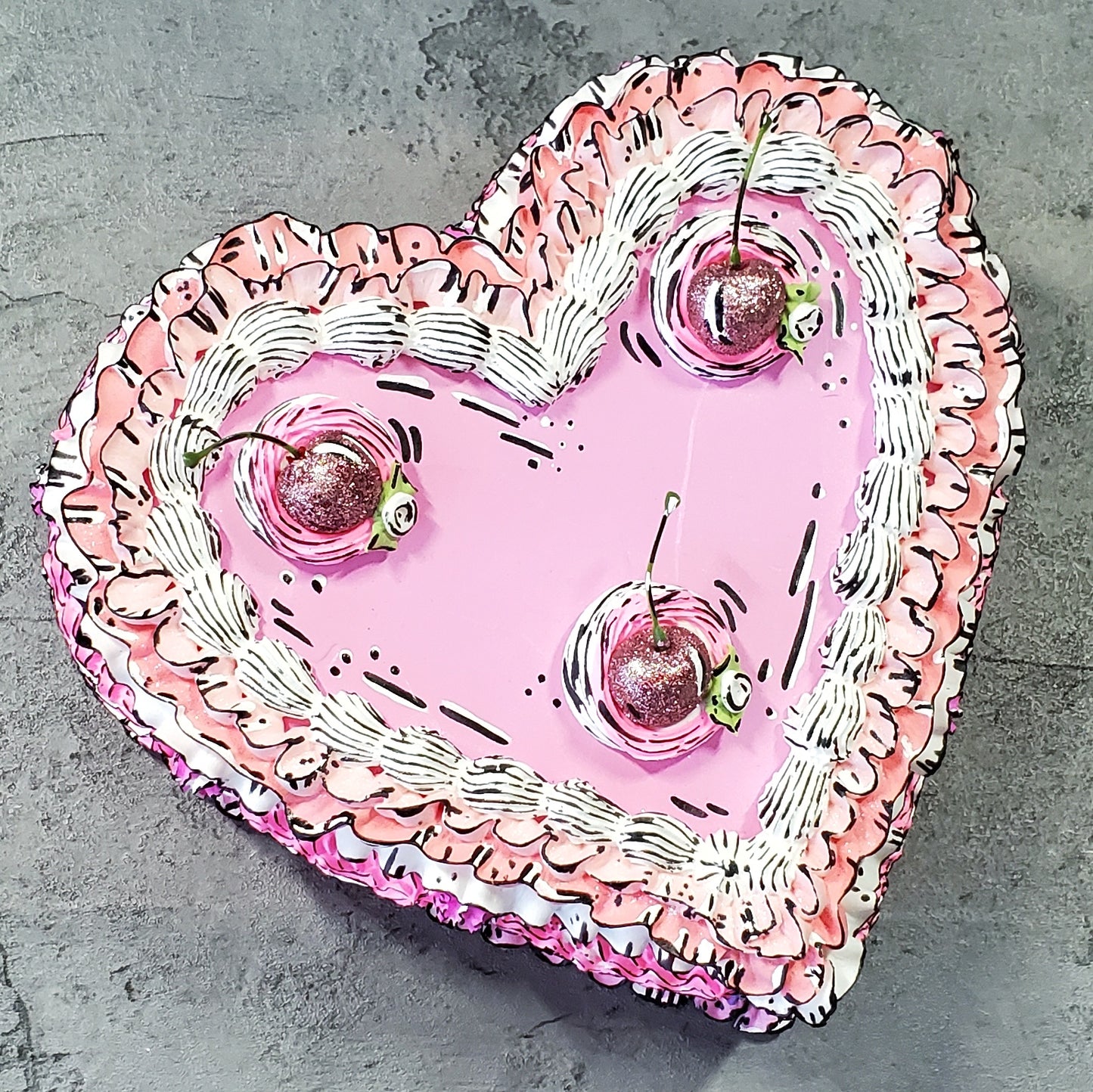 Buttercream Heart Cake Sculpture Pinks Sketchstyle