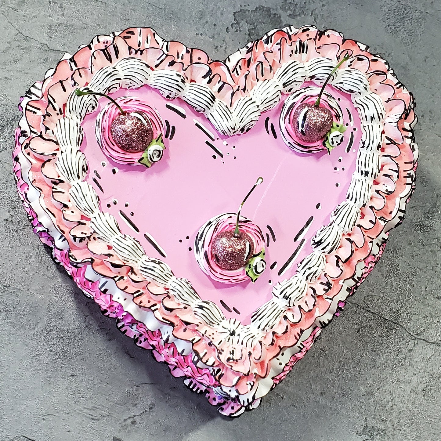 Buttercream Heart Cake Sculpture Pinks Sketchstyle